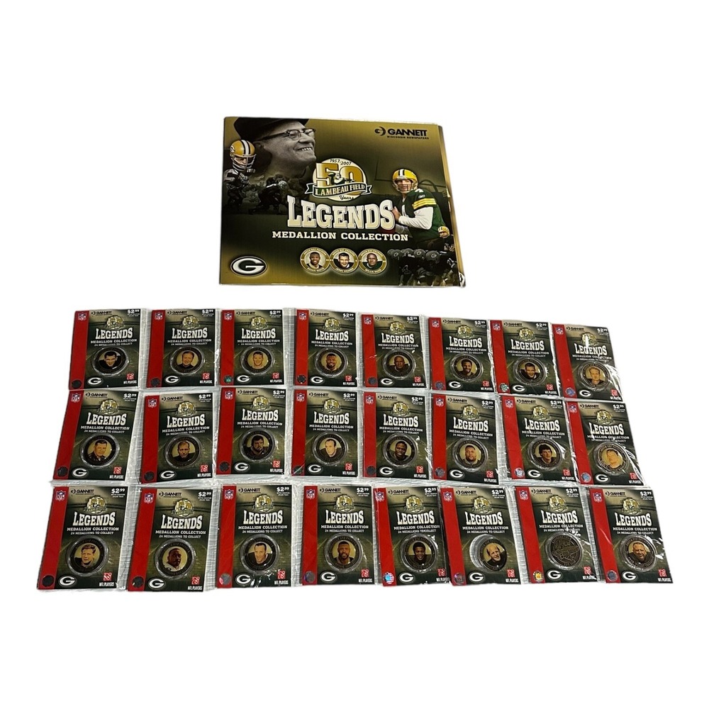 Green Bay‎ Packers Legend Medallion Collection 1957-2007 Complete Coins Sealed